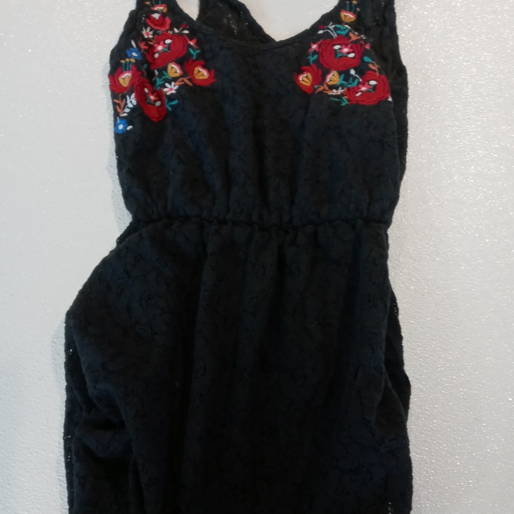 xhilaration black lace dress with flowers.